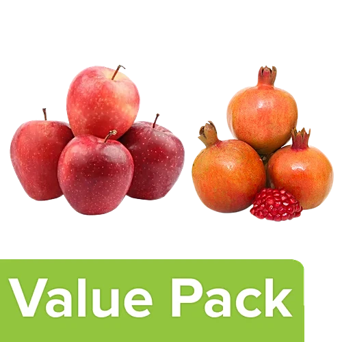 fresho! Apple - Royal Gala, Regular, 4 pcs + Pomegranate, 4 pcs, Combo 2 items