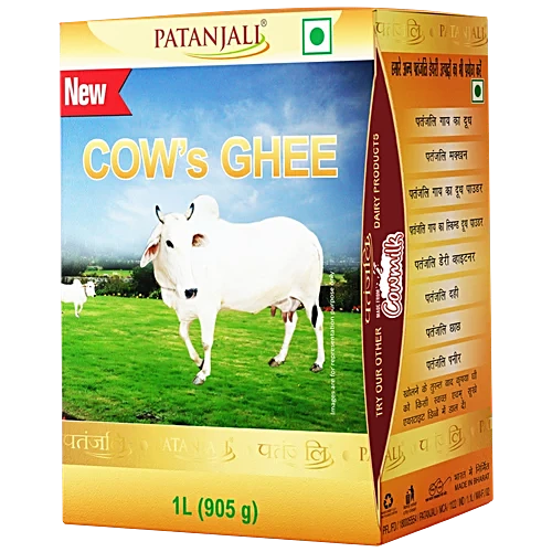 Patanjali Cow Ghee/Tuppa, 1L Carton