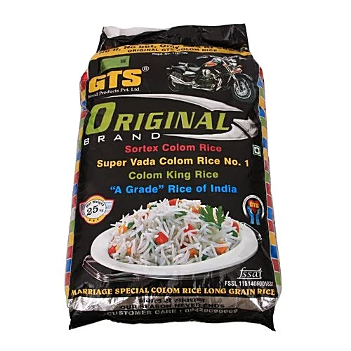 Bullet GTS Original Vada Colom Raw Rice, 30 kg Bag