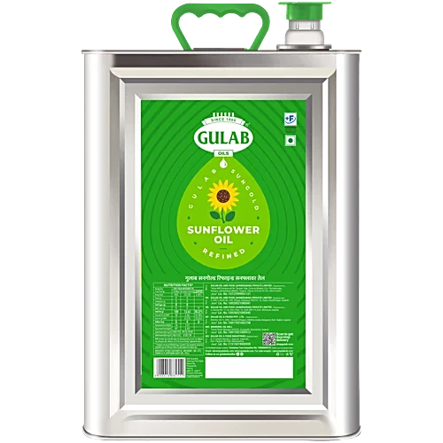 Gulab Oils Refined Sunflower Oil, 13 kg Tin