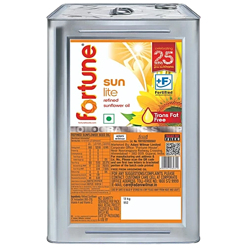 Fortune Sunlite Refined Sunflower Oil, 13 kg