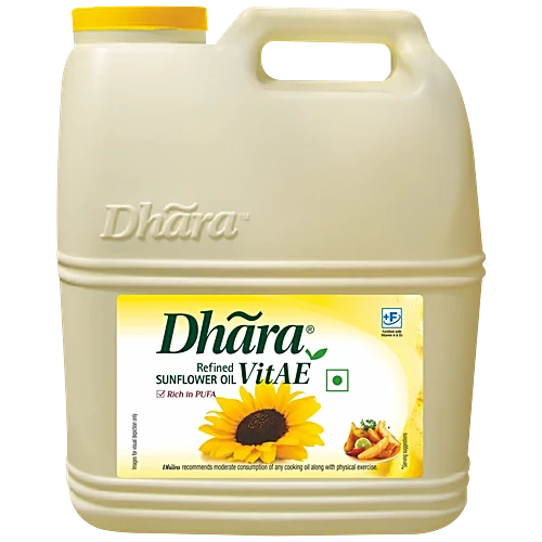 Dhara VitAE Refined Sunflower Oil, 15 L