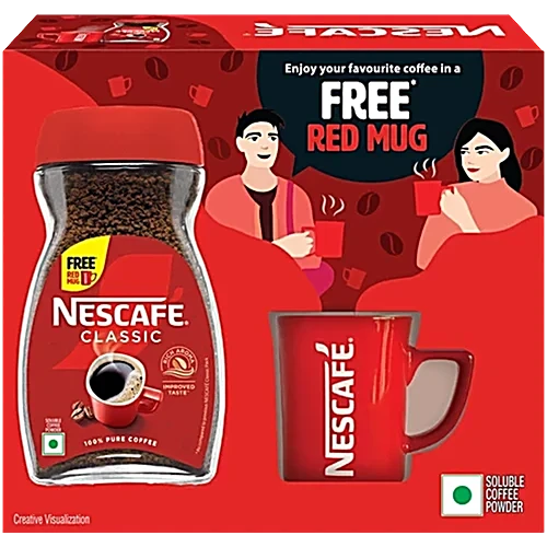 Nescafe Classic Instant Coffee Powder, 180 g (Get Red Mug For Free)
