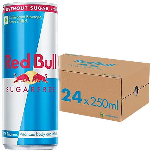 Red Bull Energy Drink - Sugar Free, 250 ml (Pack of 24)
