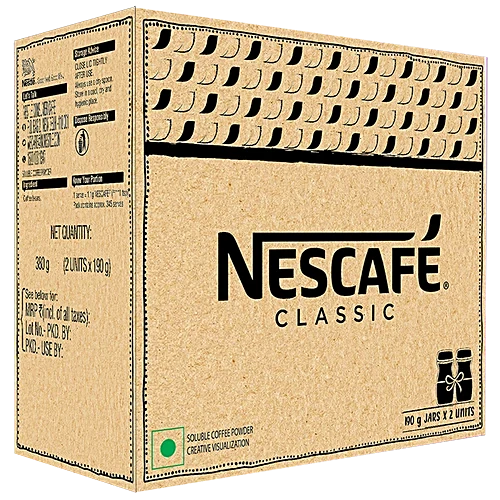 Nescafe Classic Classic Instant Coffee Powder, 190 g (Pack of 2)