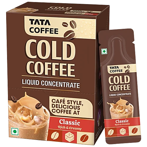 Tata Coffee Classic Cold Coffee - Liquid Concentrate, 400 ml (20 Sachets x 20 ml Each)