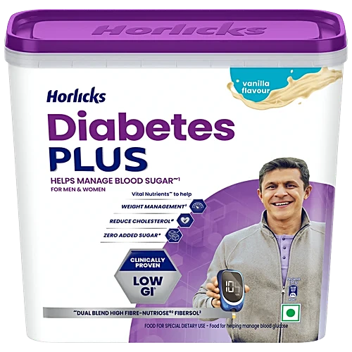 Horlicks Vanilla Flavour Diabetes Plus, 1 kg (2 x 500 g)
